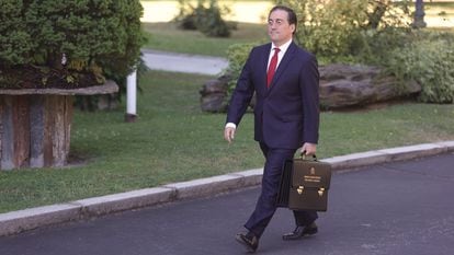 El nuevo ministro de Asuntos Exteriores, Unión Europea y Cooperación, José Manuel Albares, a su llegada a La Moncloa el pasado día 13.