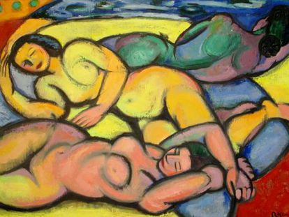 &#039;Tres nus en color&#039;, la obra de Ramon Rogent que pint&oacute; en 1951 y que pudo verse en la Bienal Iberoamericana de Barcelona de ese a&ntilde;o. 