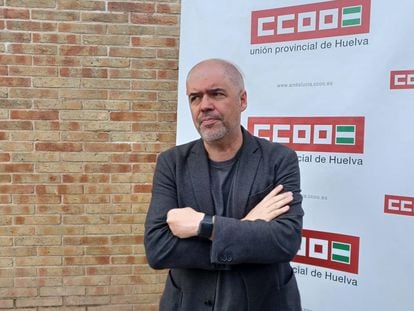 El secretario general de CCOO, Unai Sordo, durante un acto en Huelva