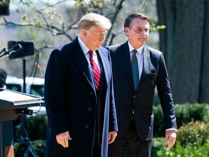 El presidente de Estados Unidos, Donald Trump, y el de Brasil, Jair Bolsonaro, en la Casa Blanca el 19 de marzo de 2019.