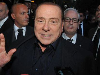 El ex primer ministro italiano Silvio Berlusconi, hoy en Bari. 