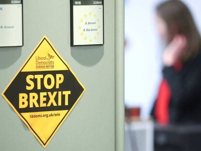 Oficinas del Parlamento Europeo mientras algunos se preparan para abandonarlas una semana antes del Brexit, en Bruselas.