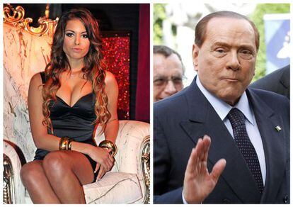 La marroquí Karima El Mahroug, Rubi Rompecorazones, y el expresidente Silvio Berlusconi