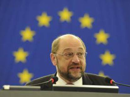 Fotografía tomada el pasado 15 de enero en la que se registró al presidente del Parlamento Europeo, Martin Schulz, quien afirmó que el acuerdo de asociación "intensificará el comercio que aporta bienestar" a todos los países. EFE/Archivo
