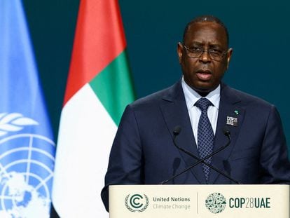 El presidente de Senegal, Macky Sall, interviene en la Cumbre del Clima COP28 el pasado 1 de diciembre en Dubai.