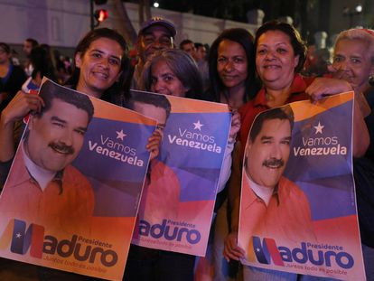 Un grupo de simpatizantes de Maduro en Caracas.