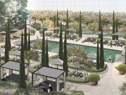 Recreación de la piscina del futuro hotel Mercure en Benidorm.