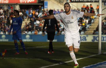 Benzema celebra su gol al Getafe.