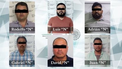 Los detenidos, en una imagen proporcionada por la fiscalía mexicana.