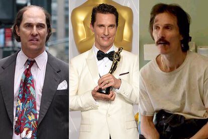 Matthew McConaughey

Aunque parece que su renacimiento –llamado McConaissance– ya se ha disipado, la gran reinvención de McConaughey como estrella por derecho en la meca del cine llegó gracias a una serie de papeles que le hicieron abandonar un físico envidiable. Ahí están los ejemplos de True Detective, Gold o Dallas Buyers Club (adelgazó 20 kilos), que le llevó a presumir de su primer estatuilla.