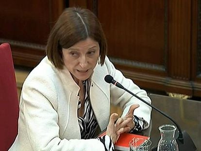 Carme Forcadell durante el juicio del 'procés'.