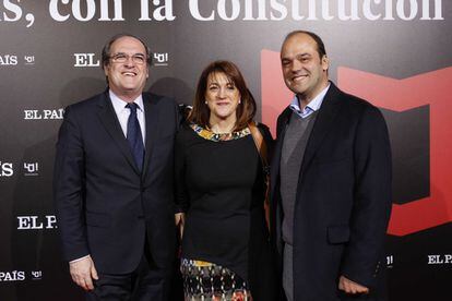 Ángel Gabilondo, Soraya Rodríguez y Juan Carlos Díez.