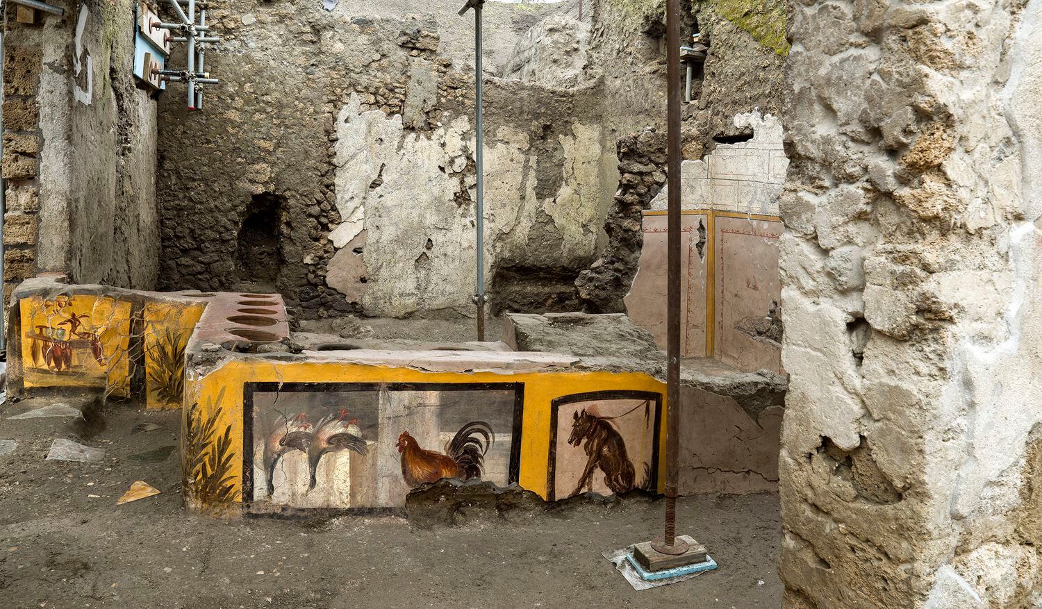 Los restos del 'termopolio' encontrado en Pompeya.
