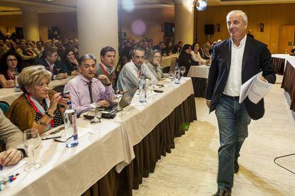 Pachi Vazquez a su llegada al comité federal