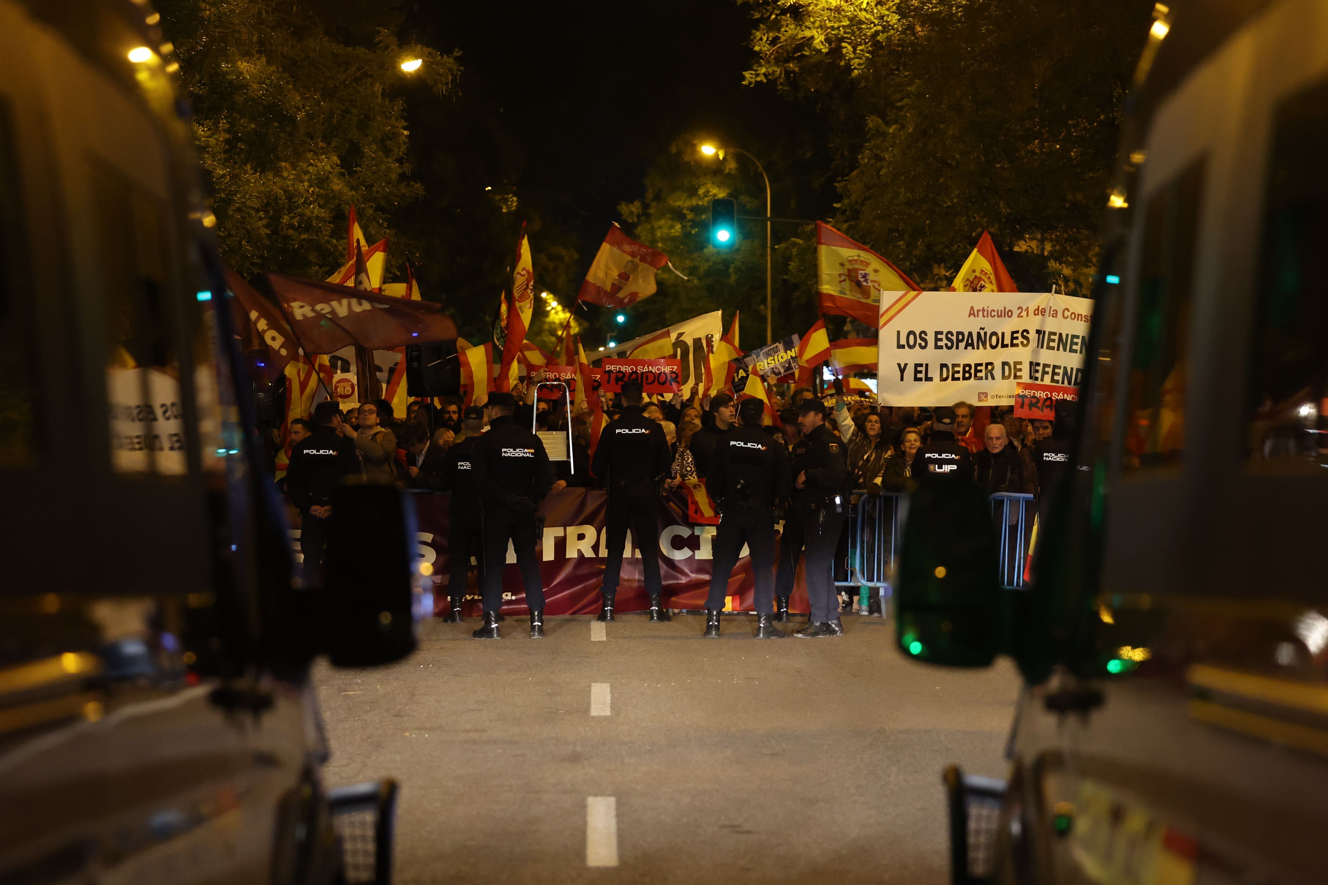Manifestación en contra de la amnistía, en Madrid.