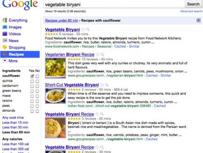 ¿Cambiará nuestra vida el nuevo buscador de recetas de Google?