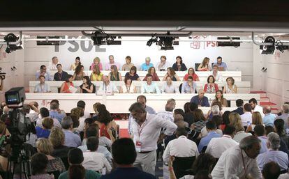Algunos de los participantes en el Comité Federal del Partido Socialista Obrero Español.