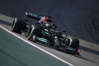 Lewis Hamilton, durante el Gran Premio de Brasil.