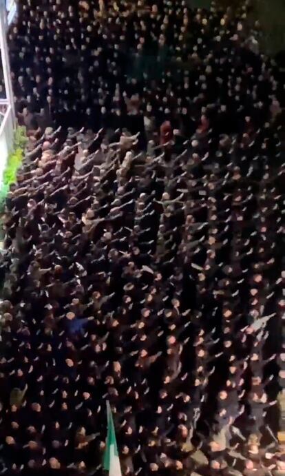 Un momento de la manifestación de este domingo en Roma, en una imagen de redes sociales.