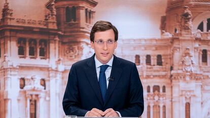Almeida, durante el debate electoral en Telemadrid.