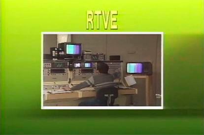 Pantallazo del momento en el que se cortó la emisión de TVE en la huelga general del 14-D de 1988.