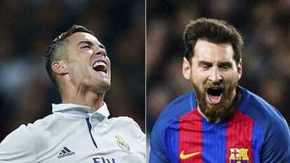 Cristiano Ronaldo y Messi, con el Madrid y el Barcelona.