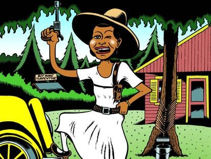 La escritora y antrop&oacute;loga Zora Neale Hurston, dibujada por Peter Bagge.