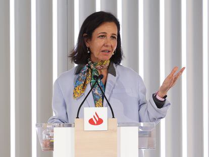 Ana Botín, presidenta del Banco Santander, durante la pasada presentación de resultados anuales de la entidad.