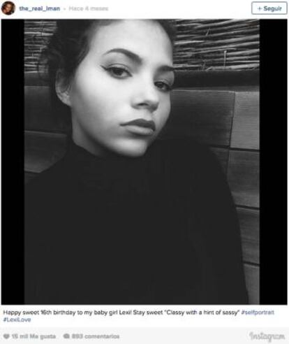 Alexandria Zahra Jones, hija pequeña de Bowie, cumplió 16 años el pasado mes de agosto.