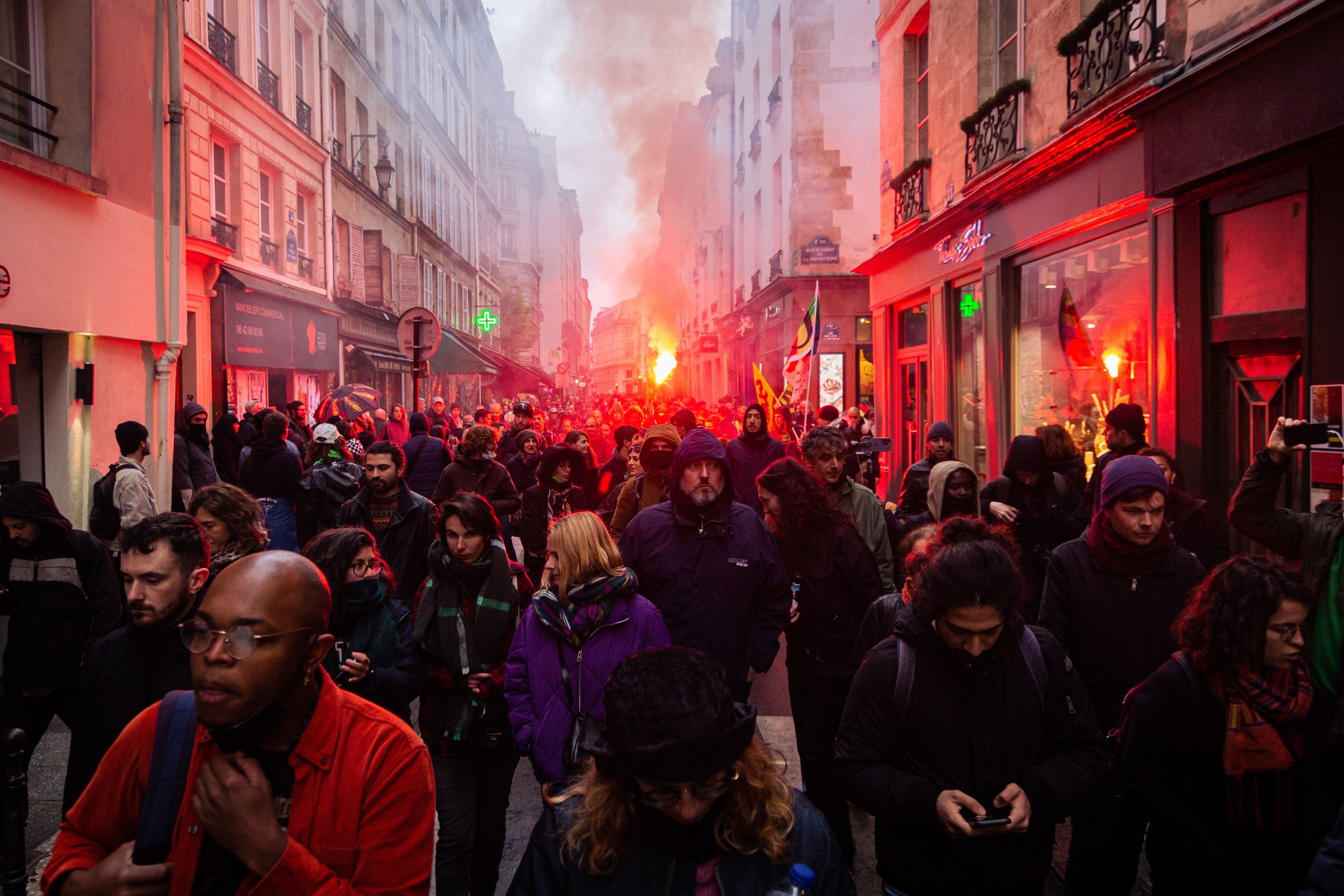 Manifestación en París, el pasado viernes por la noche.