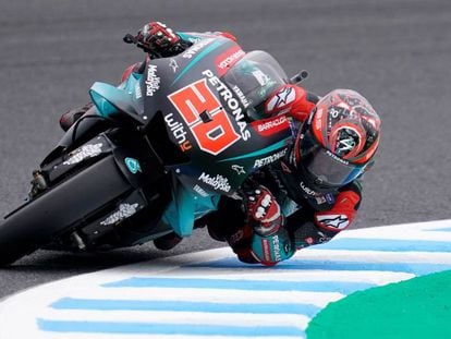 Quartararo, en los entrenamientos en Motegi.