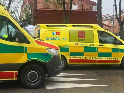Ambulancias del Summa 112 en Madrid en una imagen de archivo.