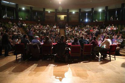 Pablo Echenique, secretario de Organizaci&oacute;n de Podemos, imparte una charla en la Universidad de Podemos, celebrada en la Facultad de Filolog&iacute;a de la Universidad Complutense de Madrid. 