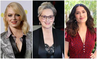 Emma Stone, Meryl Streep y Salma Hayek.