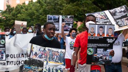 Una imagen de una manifestación contra el ataque racista tras la denuncia de Wubi D. R.