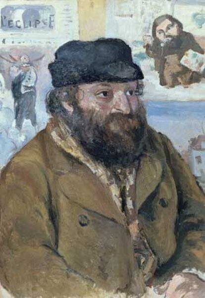 Retrato de Cézanne realizado por Pissarro en 1874 (colección Laurence Graff).