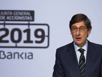 El presidente de Bankia, José Ignacio Goirigolzarri, en la Junta de Accionistas de 2019.