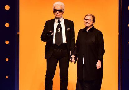 Karl Lagerfeld, en la Semana de la moda de Mil&aacute;n.