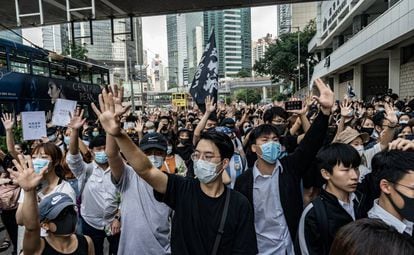 Los manifestantes reclaman más democracia en Hong Kong el pasado 9 de octubre.