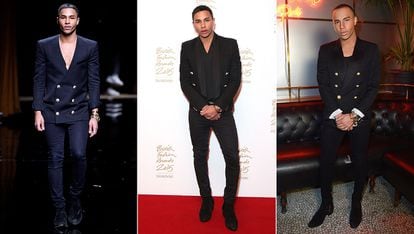 Olivier Rousteing

La chaqueta de aires militares con doble botonadura dorada es un básico para el director creativo de Balmain. Tanto que no dudó en convertirla en pieza fundamental de su colección para H&M.