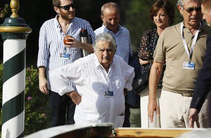 José Mujica, expresidente de Uruguay, ayer en la Mostra de Venecia.