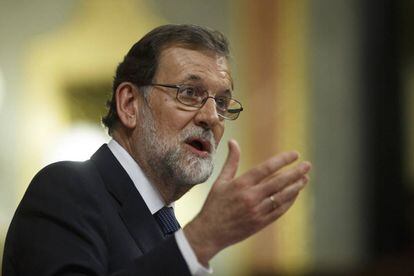 Mariano Rajoy, durante su intervención en el Congreso.