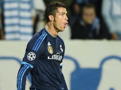 Cristiano celebra el primer gol ante el Malmoe.