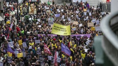 Manifestación contra la violencia machista en Madrid.