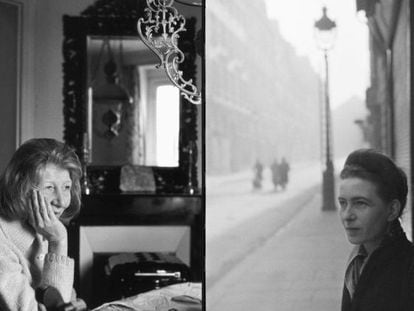 Violette Leduc (izquierda) y Simone de Beauvoir, retratadas por Henri Cartier Bresson.