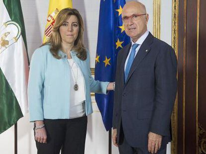 Susana Díaz con Josep Antoni Duran i Lleida, este viernes en Sevilla.
