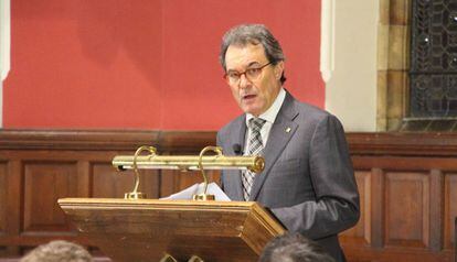 Artur Mas, durante la conferencia &quot;El Reino Unido no es Espa&ntilde;al&#039;, que pronunci&oacute; en el Oxford Union el pasado mi&eacute;rcoles. 