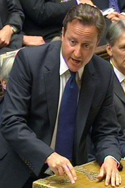 El primer ministro británico, David Cameron, ayer en los Comunes.
