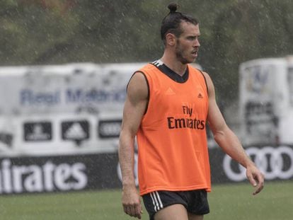 Bale, en un entrenamiento en Miami.