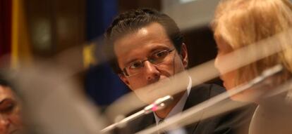 El consejero de Sanidad de Madrid, Javier Fernández-Lasquetty, esta tarde en unas jornadas sobre la migraña.